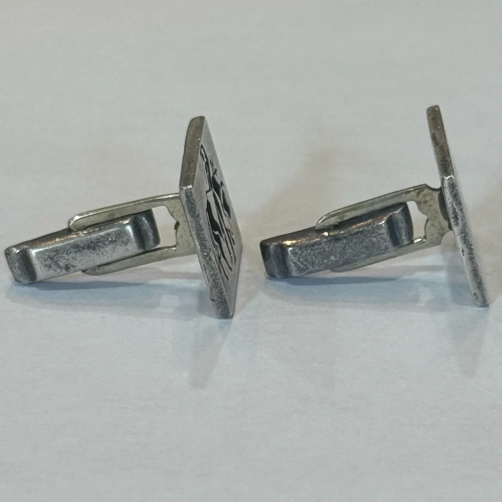 VINTAGE Bullfighter Margarita Mexico Sterling Silver 925 Signed‎ Cufflinks